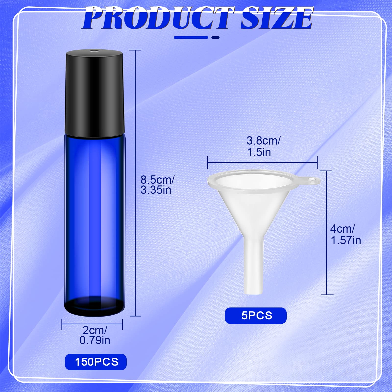 Sumind 150 Pcs Essential Oil Roller Bottles 10 Ml Glass Roller Bottles With Stainless Steel Roller Balls Empty Bottles Leak Proo